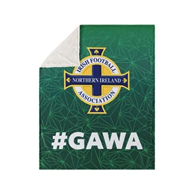 Image of FOCO Official Northern Ireland Irish Football Association Slogan Soft Sherpa Plush Throw Blanket