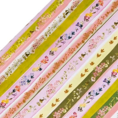 Image of Glick Luxury Roll Wrap, Linea Floral, Wrapping Paper 4 metres x 70 cms, Suitable for Birthdays &amp; Other Celebrations