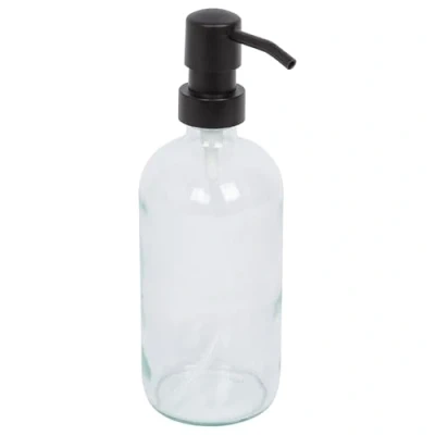 Image of Clear Glass Soap Dispenser 500ml By Harbour Housewares