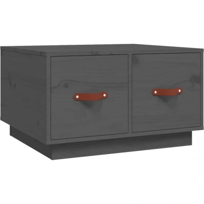 Image of vidaXL Coffee Table Grey 60x53x35 cm Solid Wood Pine