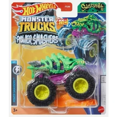 Image of Hot Wheels Monster Trucks Power Smashers 1/7 Skelesaurus 1:64 Scale Diecast Model Vehicle