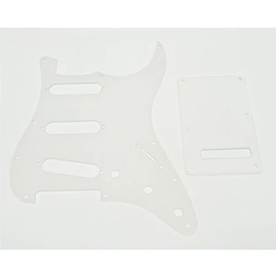 Image of KAISH 11 Hole ST/Strat Style Pickguard SSS Pick Guard with ST Back Plate Tremolo Trem Cover for USA/Mexico Stratocaster/Strat Clear Transparent