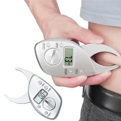 Image of MuscleForge® Digital LCD Body Fat Pliers with CR2032 Battery, Meter for Measuring Skin Wrinkles and Calculation Men Women