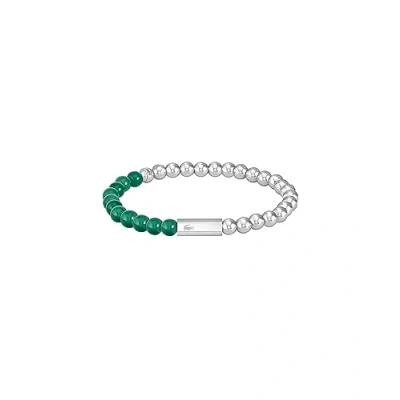 Image of Lacoste Men&#039;s SCOTTIE Collection Beaded Bracelet Green 2040245