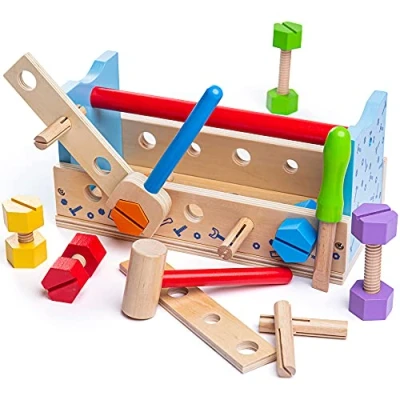 Image of Bigjigs Toys My Wooden Workbench with Tools Construction for Kids