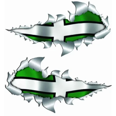 Image of Devon Flag Metal Rip Open Sticker 150mm