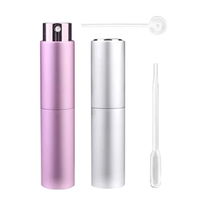 Image of Refillable Perfume Atomiser Spray Bottles, 2 Pcs 10ml Upgraded Rotating Travel Bottle Aftershave Fragrance with Refill Tools for Holiday Trip and Night Out Men Women