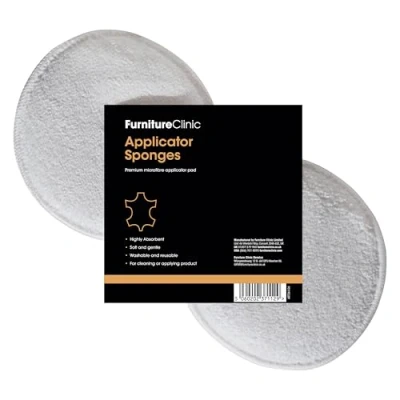 Image of Furniture Clinic Applicator Sponges 2x Microfibre Cloth Pads for Cleaning &amp; Applying Wax, Balms, Oils Creams