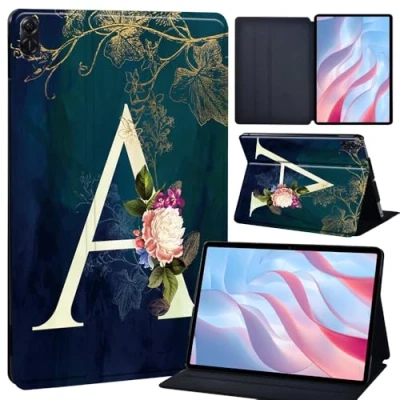 Image of Slim Stand Case for HONOR Pad 8 12 inch Tablet,Slim Lightweight Protective Cover PU Leather Tri Fold Tablet (initial letter A)
