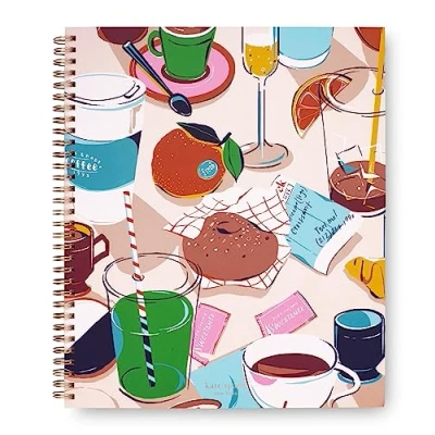 Image of Kate Spade New York Large College Ruled Notebook, 11&quot; x 9.5&quot; Spiral Notebook with 160 Pages, Rise and Shine