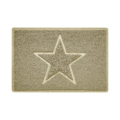 Image of Nicoman Star Embossed Shape Entrance Door Mat Dirt Trapper Jet Washable Non Slip Doormat Indoor or Outdoor (Small, Biege, 60 x 40cm)