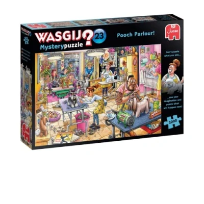 Image of Wasgij Mystery 23, Pooch Parlour 1000 Piece Jigsaw Puzzles for Adults Fun, Challenging &amp; Brainteasing Puzzle What Happens Next 100% Recycled Cardboard 1000pcs Jumbo