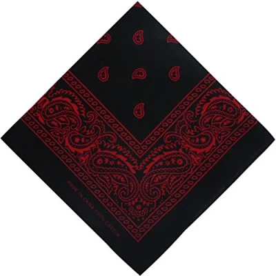 Image of Mens Ladies Classic Paisley Bandana Head Scarf/Bikers Urban Wear (Black/Red)