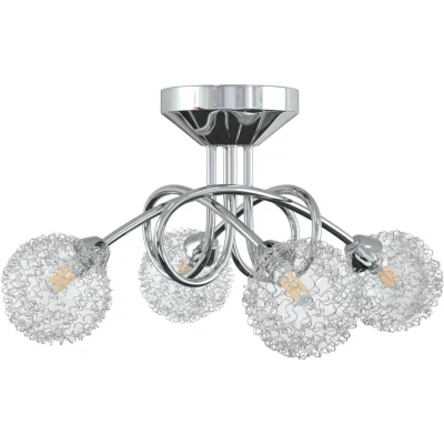 Image of vidaXL Ceiling Lamp with Mesh Wire Shades for 4 G9 LED Lights