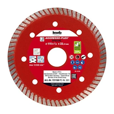 Image of kwb by Einhell 49721150 Diamond Cutting Disc Thin 115 x 1.2 mm Angle Grinder Accessories