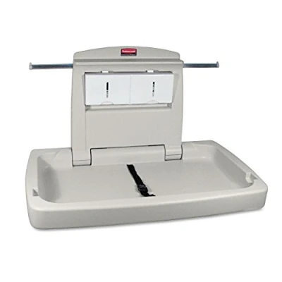 Image of Rubbermaid Commercial Sturdy Station 2 Baby Changing Table, Platinum