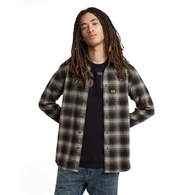 Image of G STAR Bristum Shirt, Men&#039;s, Size: Large, Moss arthur check