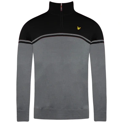 Image of Lyle &amp; Scott Mens Croft 1/4 Zip Pullover Sweater Rock Grey M