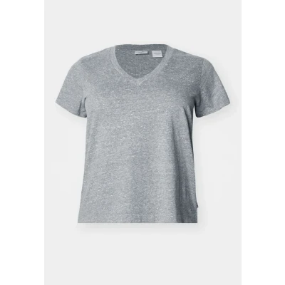 Image of Levi&#039;s Plus BOXY V NECK TEE Basic Tshirt, Women&#039;s, Size: 18/20, Triblend header gray