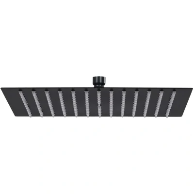 Image of vidaXL Rain Shower Head Stainless Steel 25x25 cm Square Black