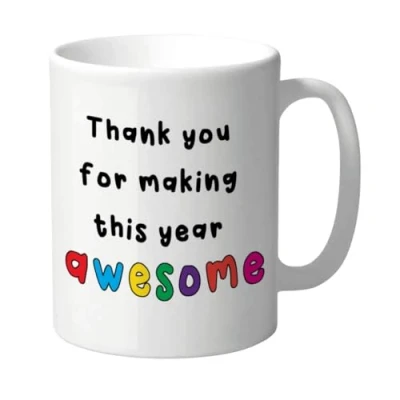 Image of Teacher Mug, Thank You School Mug for Teacher, end of Term Christmas Mug,Thank Making This Year Awesome 110z cermanic KMUG30