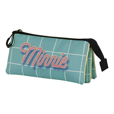 Image of Disney Minnie Mouse Cheese FAN Triple Pencil Case 2.0, Blue, 23 x 11 cm