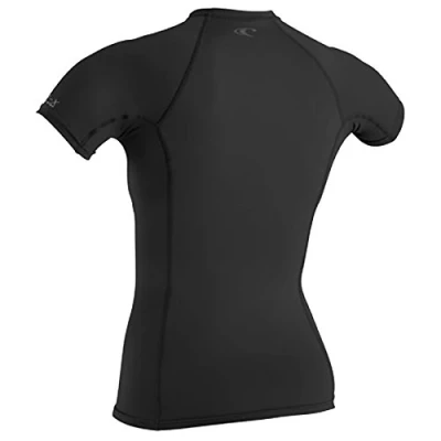 Image of ONeill Womens Thermo X Short Sleeve Top Black U.P.F. 50+ UV Protection Sun and SPF Properties Quick dry