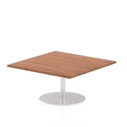 Image of Italia 1000mm Poseur Square Table Walnut Top 475mm High Leg