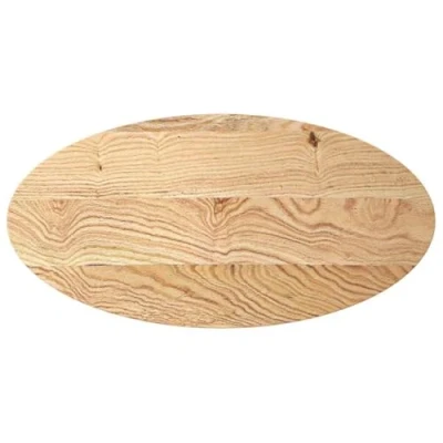 Image of vidaXL oval oak tabletop strong, multi functional furniture piece for living room, office, restaurant, easy clean, natural grain