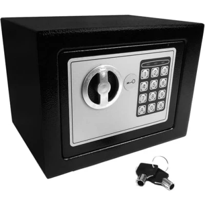 Image of Hyfive Safebox for Home, High Security Steel Small home Office Digital Electronic Safe Box with Two Keys Value Keypad Extra