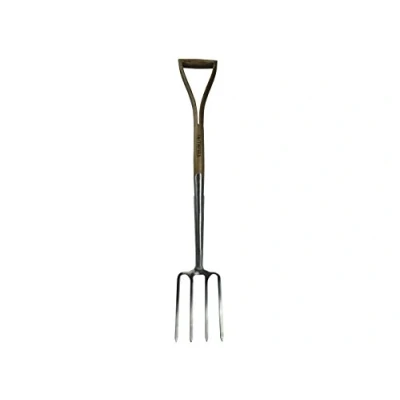 Image of Faithfull Tools FAIPRESDFSS Prestige Stainless Steel Digging Fork with Ash Handle, Blue, 19 x 105.5 10 cm