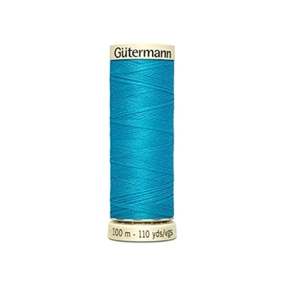 Image of Gutermann Sew All Polyester Thread, Cyan 0736, 100 m, 5.5 x 1.8 cm