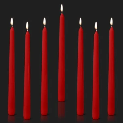 Image of 12 Pack Dinner Candles,Tapered Candles,Non Drip Long Lasting Candles 8 Hours Burn Non Scented(red