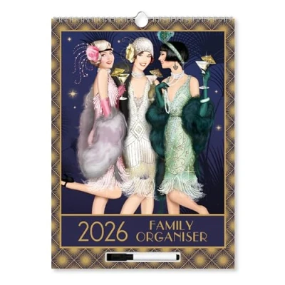 Image of Claire Coxon Art Deco A3 Family Organiser 2026