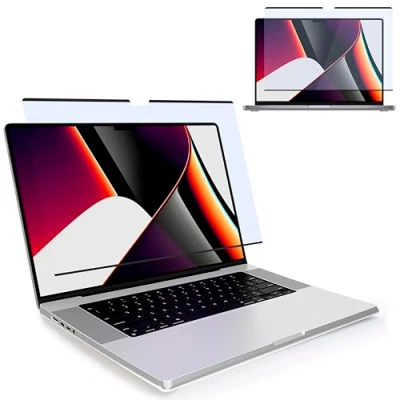 Image of MyGadget Magnetic Blue Screen Filter [Matte] compatible with Apple MacBook Pro 16 Inch [ Model A2485 I A2780 A2991 ] UV Monitor Protector