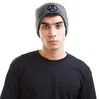 Image of Marvel Men&#039;s Avengers Logo Beanie, Grey (Antique Gry), One Size UK