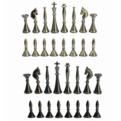 Image of StonKraft Brass Chess Pieces Coins Pawns Chessmen Copper Metal