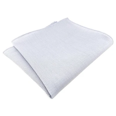 Image of TigerTie Pocket Square 100% Cotton Pique in Plain Pattern 30 x cm, Light grey/white, Einstecktuchgröße: ca. Länge Breite cm
