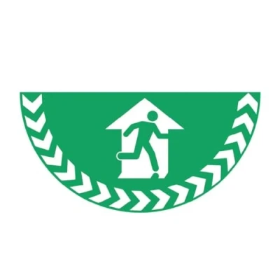 Image of Beaverswood PVC Semicircle Pictogram, Escape Route, Self Adhesive, WxL 750 X 375mm