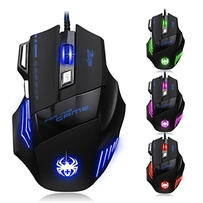 Image of zelotes Gaming Mouse Wired,7200 DPI,7 Buttons Ergonomic Mouse,Optical USB Mouse,Computer Mouse，Corded Mice for PC, Laptop,Black