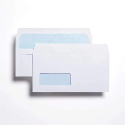 Image of Indigo DL White Window Self Seal Envelopes 80gsm Box 1000 : 110 x 220