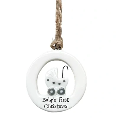 Image of Baby&#039;s First Christmas Little Ceramic Ornament Cracker Filler Mini Gift