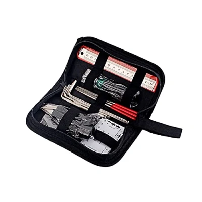 Image of Alnicov Guitar Repair Maintenance Tool Kits Includes String Organizer Action Ruler Gauge Measuring Hex Wrench Set File for Ukulele Bass Mandolin Banjo