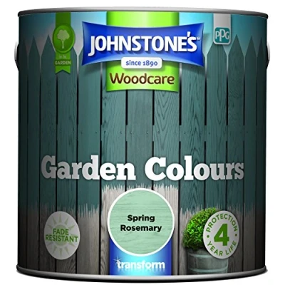 Image of Johnstone’s Garden Colours Spring Rosemary Exterior Wood Paint Fade Resistant Suitable for Furniture Outdoors Fence Dry in 2 hours 12m2 Coverage per Litre 2.5L