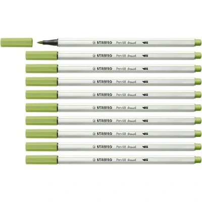Image of Premium Fibre Tip Pen with brush STABILO 68 Pack of 10 Pistachio
