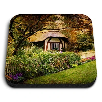 Image of 1 x Square MDF Fridge Magnet Enchanted English Forest Cottage 16372
