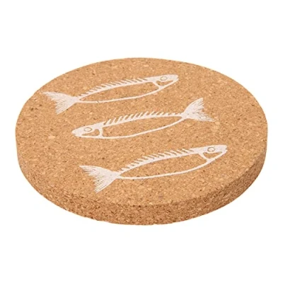 Image of Dexam Cork Drinks Coaster, Fish print, set of 4