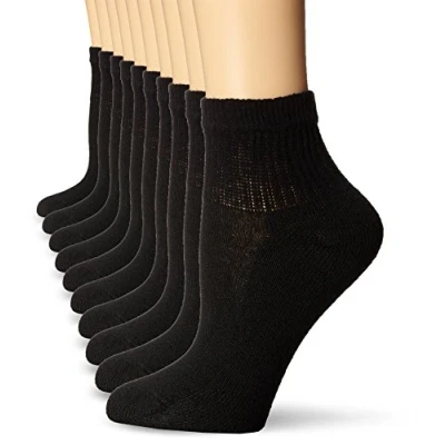 Image of Hanes womens Value, Ankle Soft Moisture wicking Socks, Available in 10 and 14 packs, Black Pack, 4 8 UK