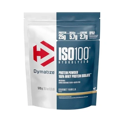 Image of Dymatize ISO 100 Hydrolyzed Groumet Vanilla 570g Whey Hydrolysate + Isolate