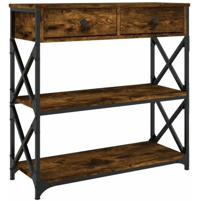 Image of vidaXL Console Table Smoked Oak 75x28x75 cm Engineered Wood